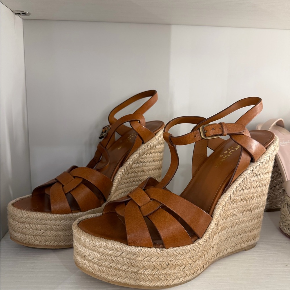 YSL Saint Laurent Tribute Wedges Espadrilles